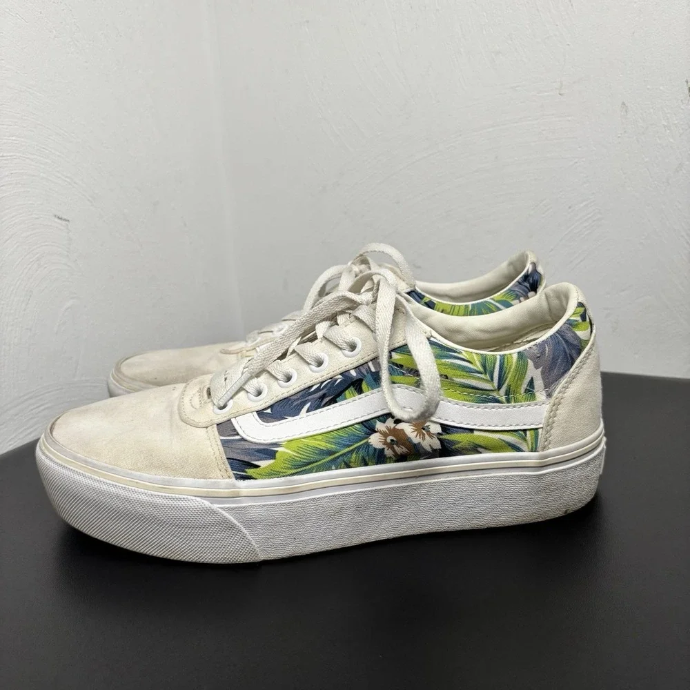 VANS WARD PLATFORM PARADISE FLORAL Shoes Women's Size 9.5 Skate Sneakers Casual